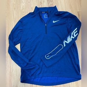 Men’s Nike Running Dri-fit 1/4 zip. Blue. Size Large.